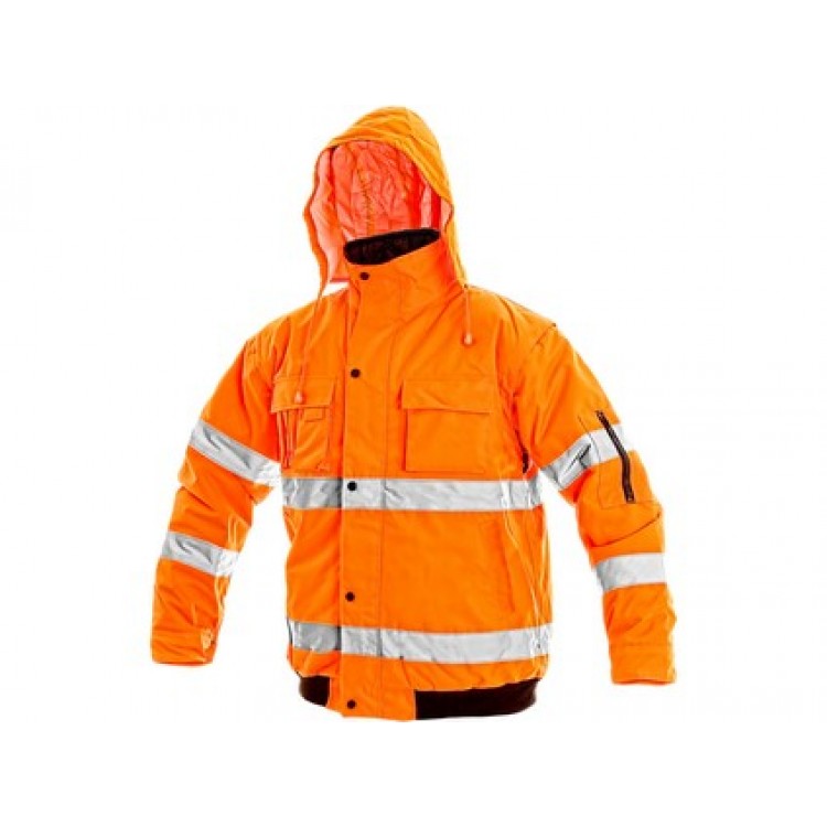 Pánska reflexná bunda LEEDS, zimné, oranžová